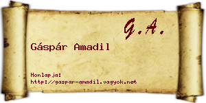 Gáspár Amadil névjegykártya